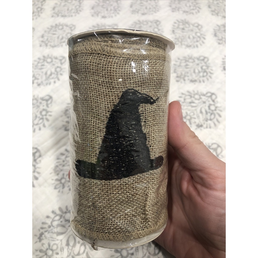 Embroidered Burlap‎ Which Hat 4 Yards Halloween Robert Stanley Craft Collections